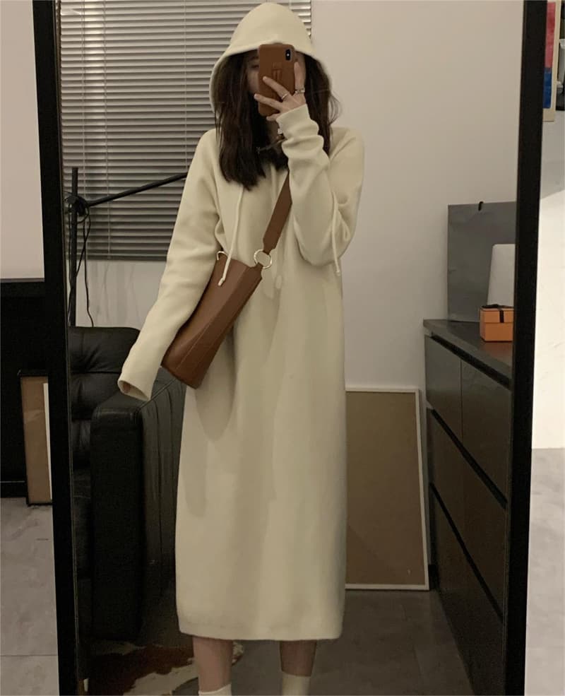 ロングワンピース ゆったりシルエットスウェットワンピース