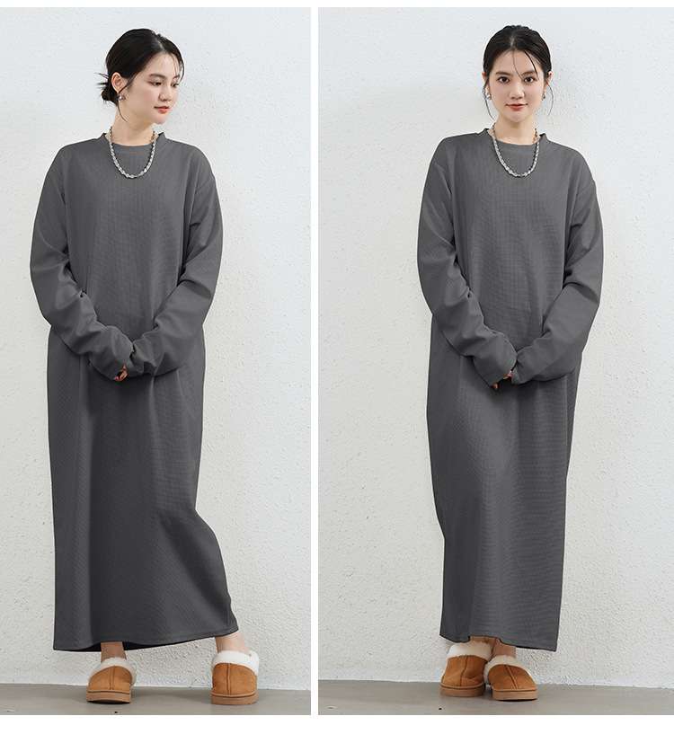 ロングワンピース ゆったり着られる癒しのニットワンピース