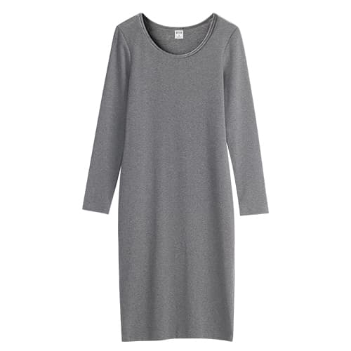ロングワンピース タートルネック すっきりシルエットワンピース