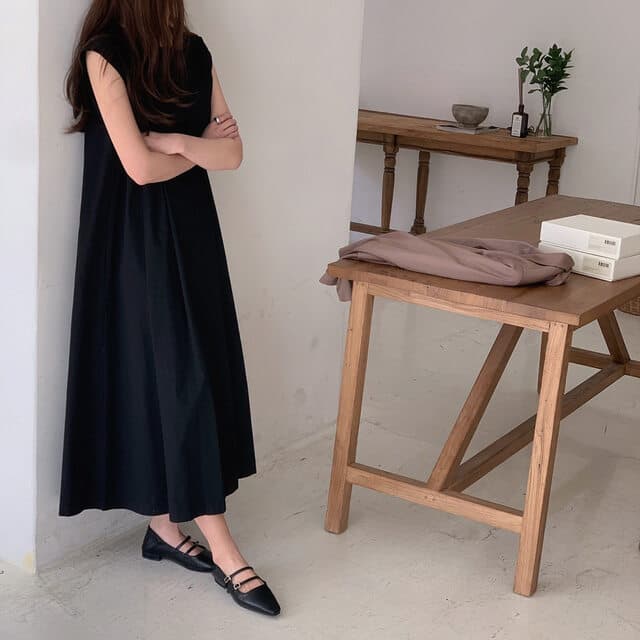 韓国風ノースリーブロングワンピース夏新作甘美ジャンパースカート