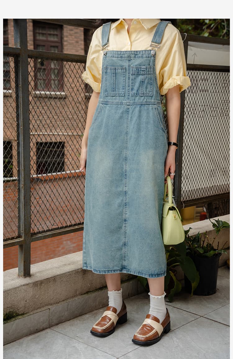 ロングワンピース 優しげなガーデンサロペット