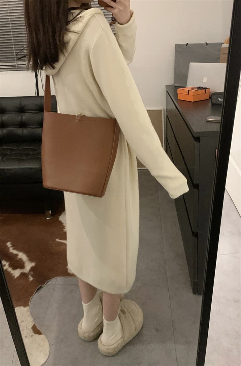 ロングワンピース ゆったりシルエットスウェットワンピース
