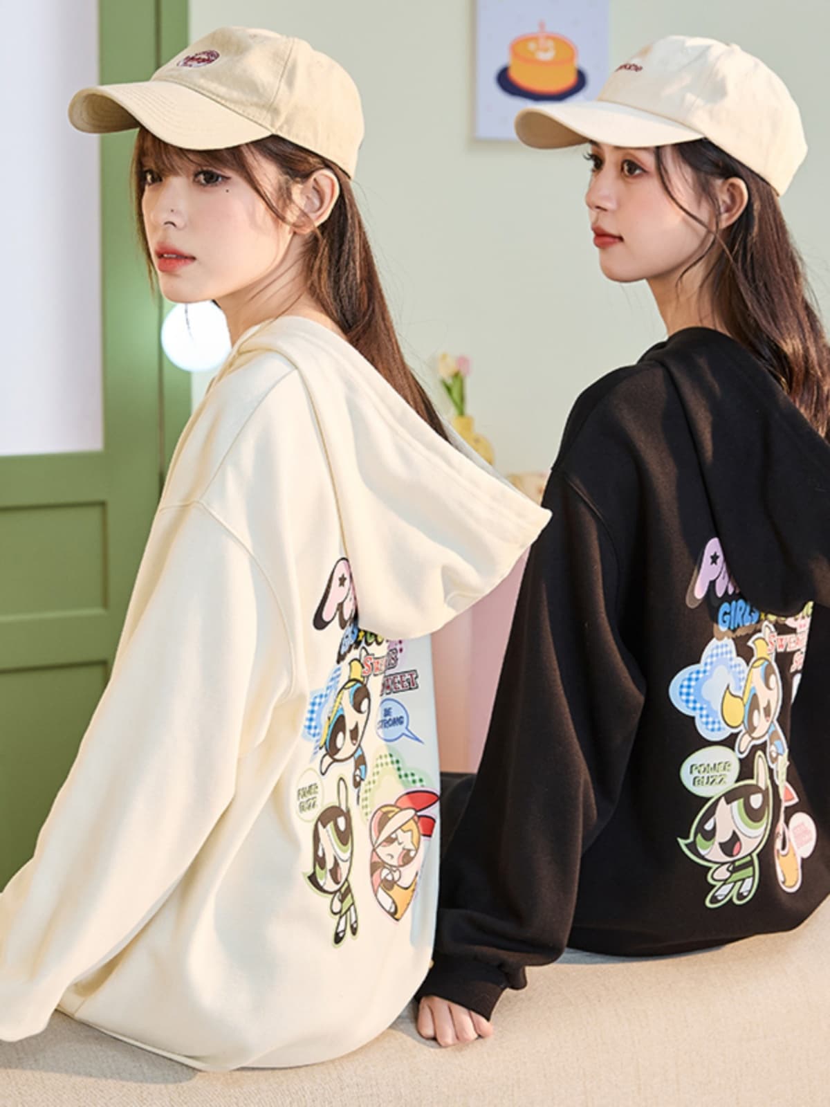 ロングワンピース スウェット パワフルガールズ パーカーワンピース