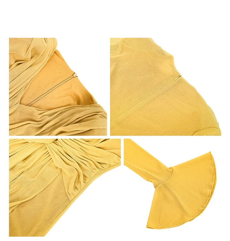 上品レース使い深Ｖネックロングワンピース レディース