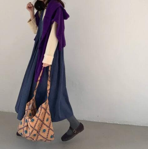 ロングワンピース レディース フレア ロング ワンピース コーデュロイ チュニック