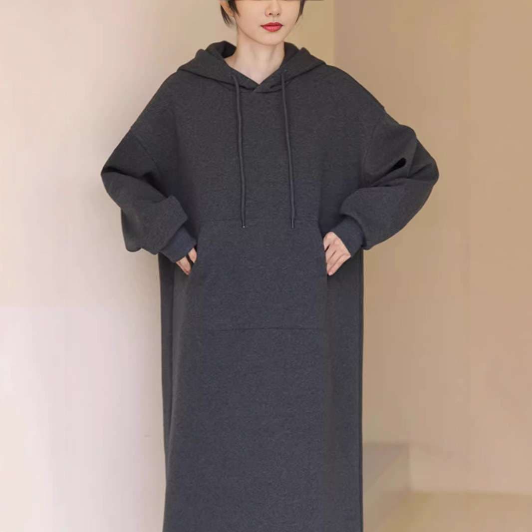 ロングワンピース ふんわりスウェットロングワンピース
