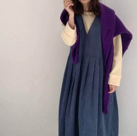 ロングワンピース レディース フレア ロング ワンピース コーデュロイ チュニック