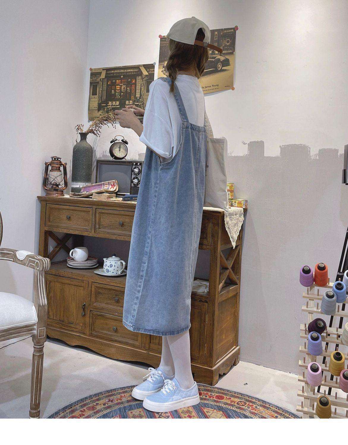 ロングワンピース ふんわり優美なサロペットワンピース
