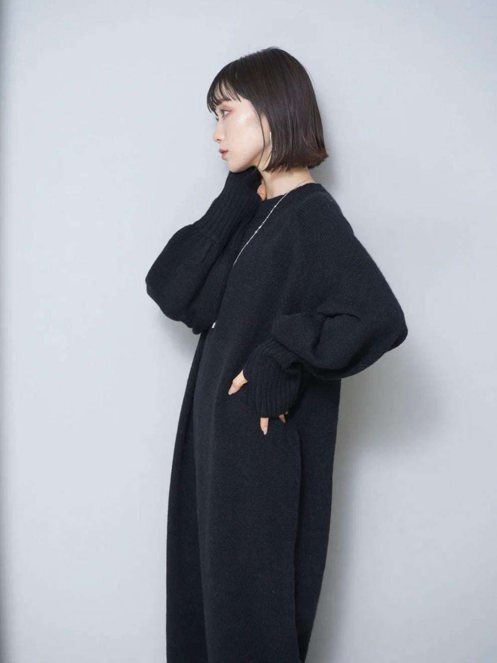 ロングワンピース オーバーサイズ リラックス ニットワンピース