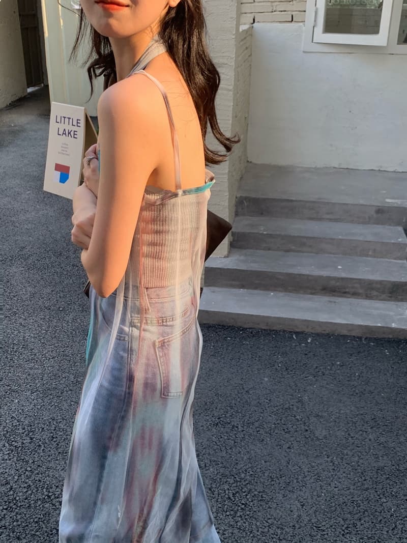 ロングワンピース レース 重ね透け感シフォン風マキシワンピース