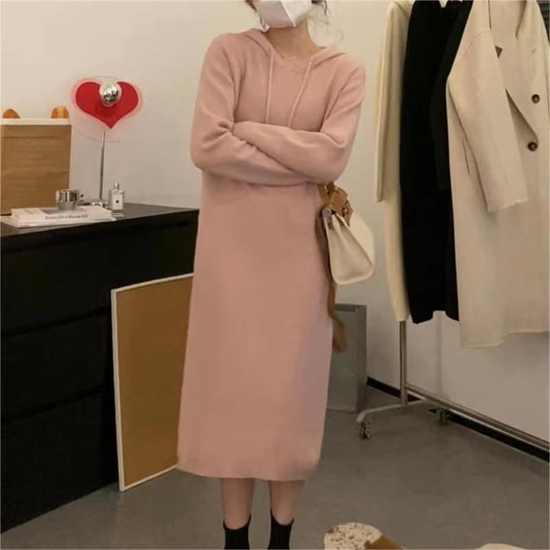 ロングワンピース ゆったりシルエットスウェットワンピース