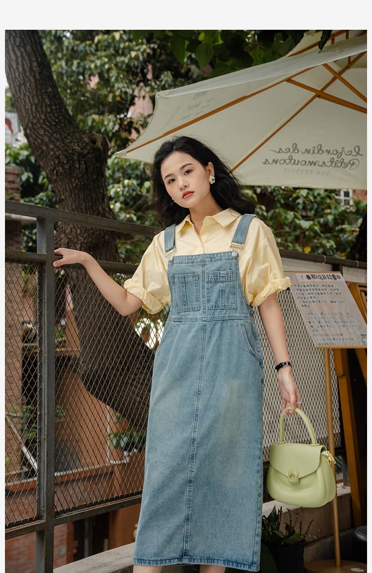 ロングワンピース 優しげなガーデンサロペット