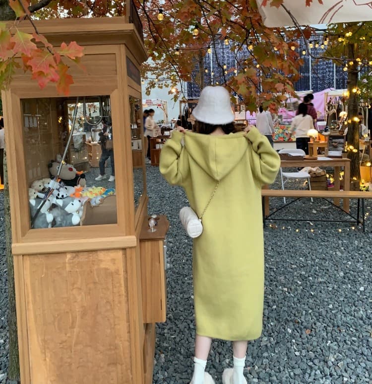 ロングワンピース あったかスウェットフードロング