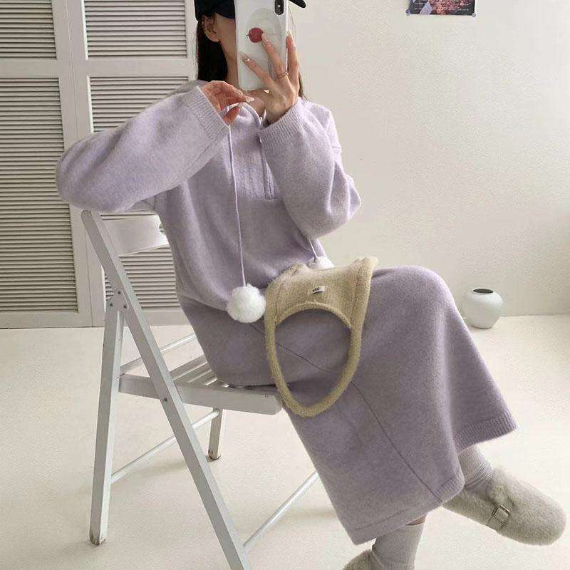 ロングワンピース 癒しの着心地 ふんわりロング丈ワンピース