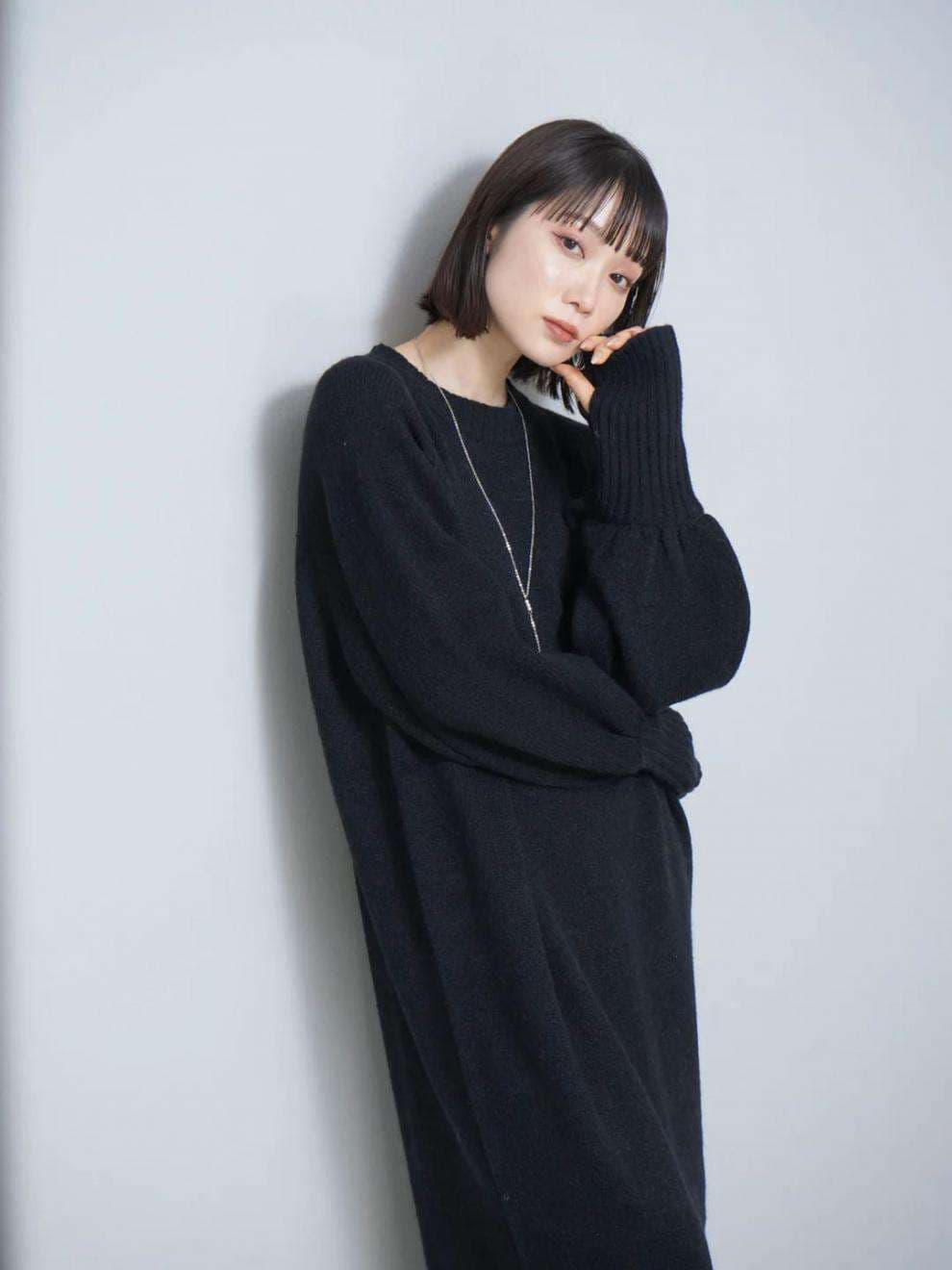 ロングワンピース オーバーサイズ リラックス ニットワンピース