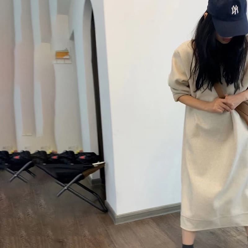 ロングワンピース ふわもこオーバーサイズワンピース