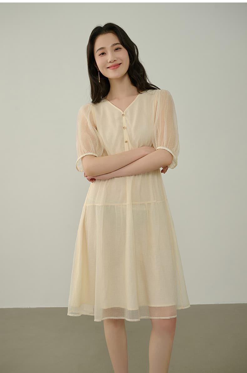ロングワンピース レース 透かしレース優美ワンピース
