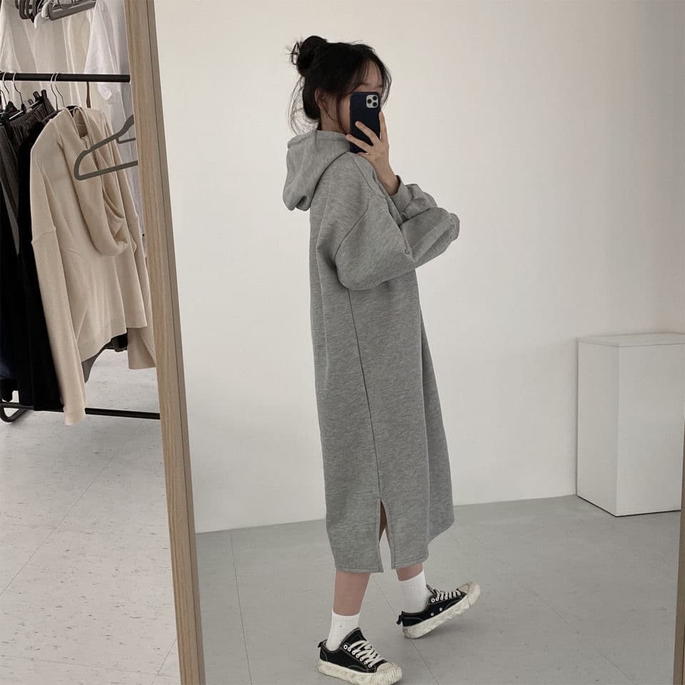 ロングワンピース シンプル パーカー ロング ワンピース