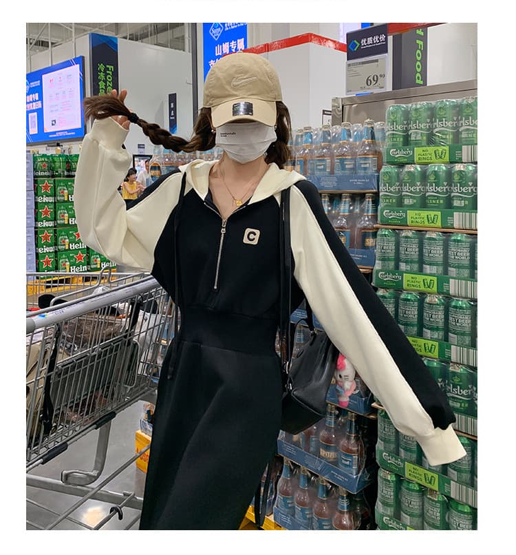 ロングワンピース ゆるふわ裏起毛スウエットワンピース