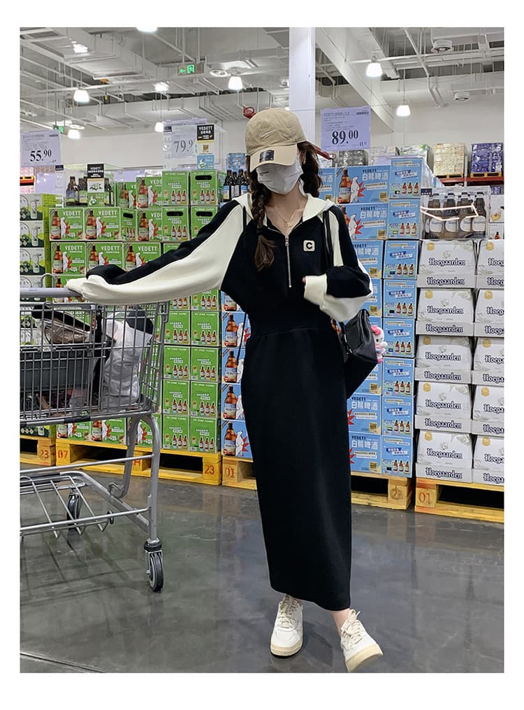 ロングワンピース ゆるふわ裏起毛スウエットワンピース