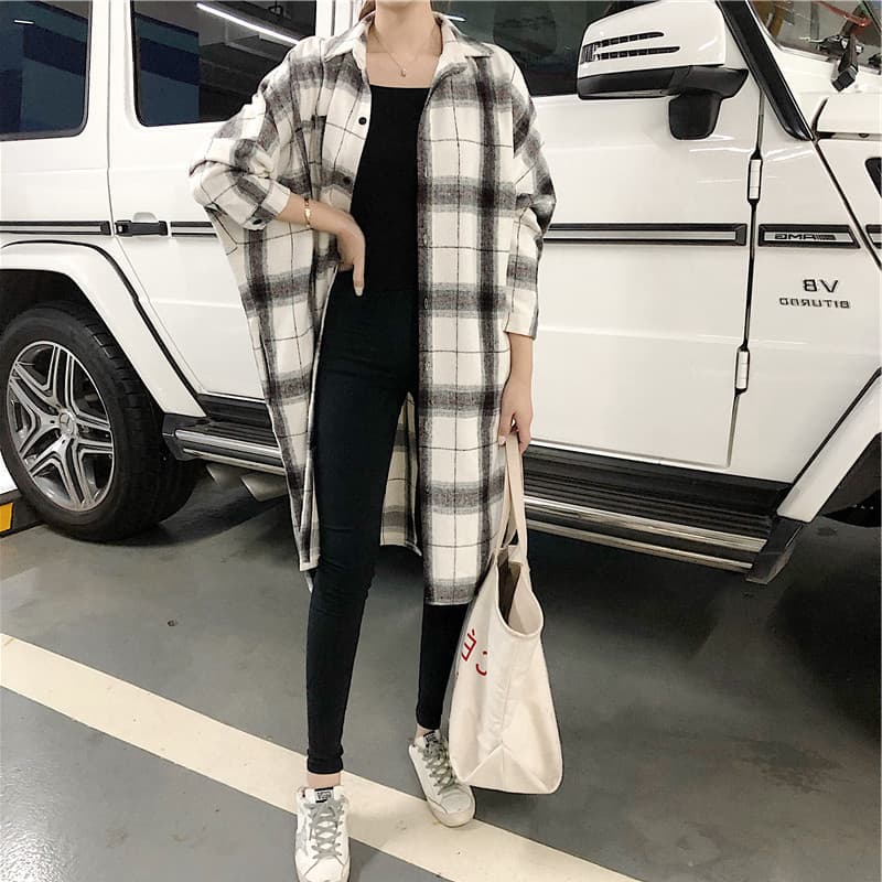 ロングワンピース シャツ チェック柄ベルト付きロング丈シャツワンピース