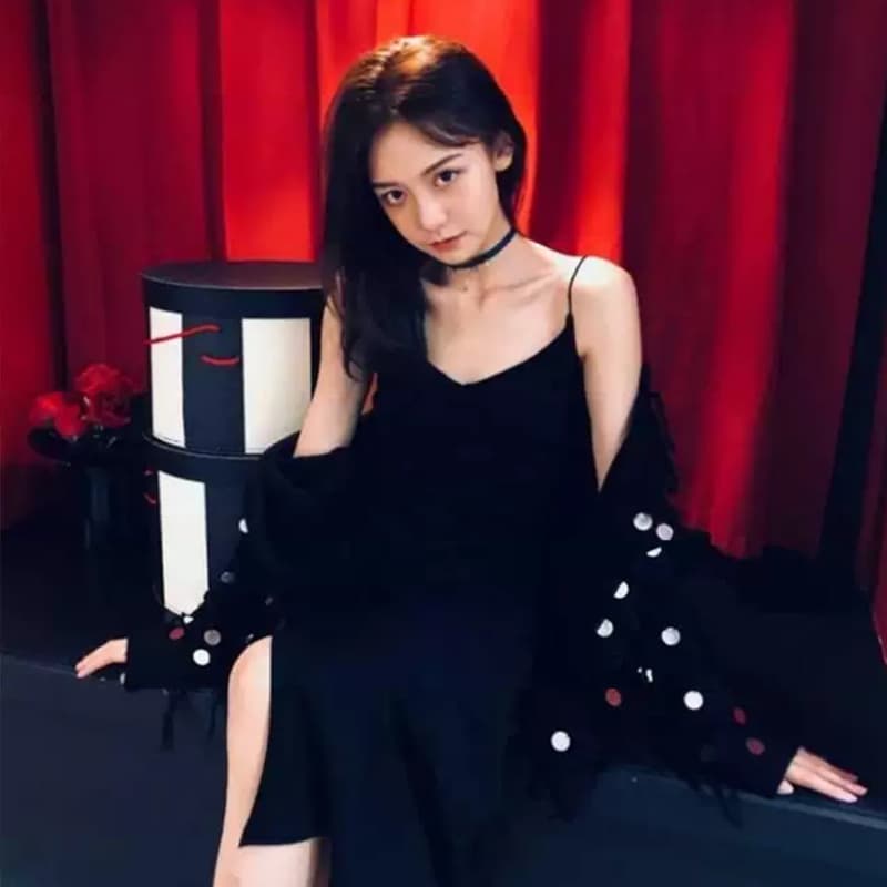 ロングワンピース キャミ 深めのスリット入り大人キャミロングワンピース