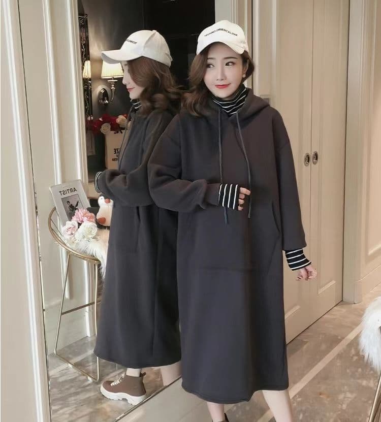 ロングワンピース ゆったりあったかハイネックワンピース