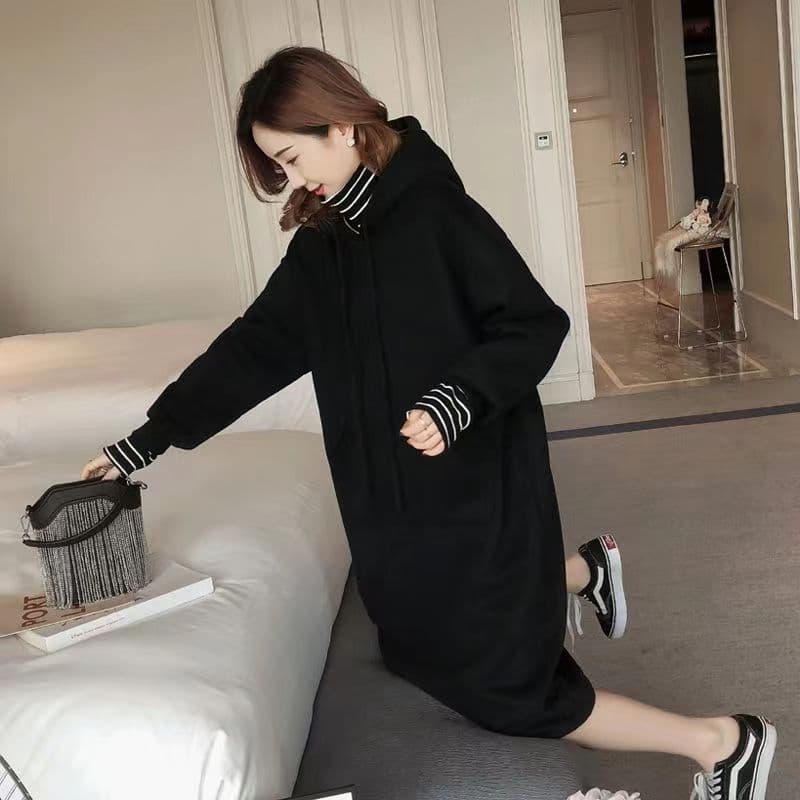ロングワンピース ゆったりあったかハイネックワンピース