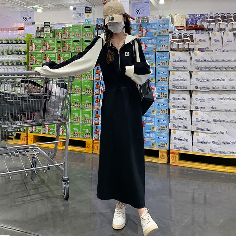 ロングワンピース ゆるふわ裏起毛スウエットワンピース