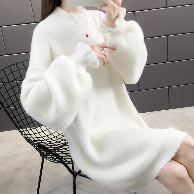 ふわもこ贅沢ニットロングワンピース