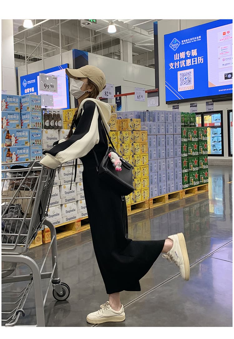 ロングワンピース ゆるふわ裏起毛スウエットワンピース