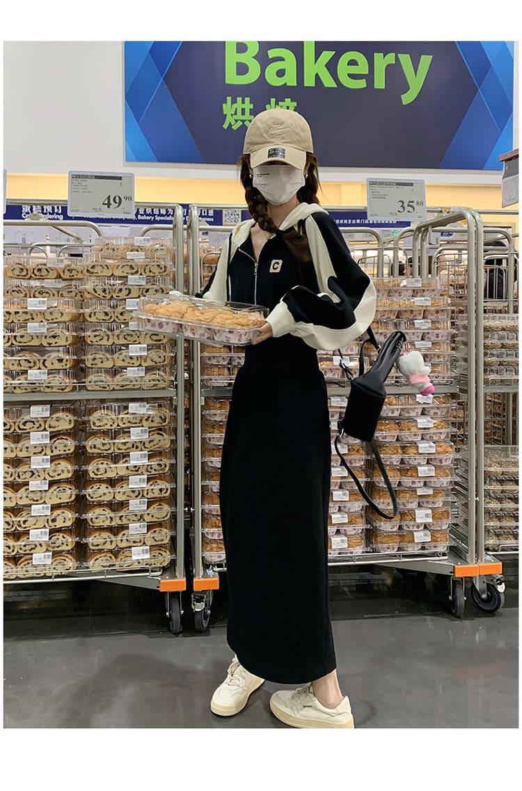ロングワンピース ゆるふわ裏起毛スウエットワンピース