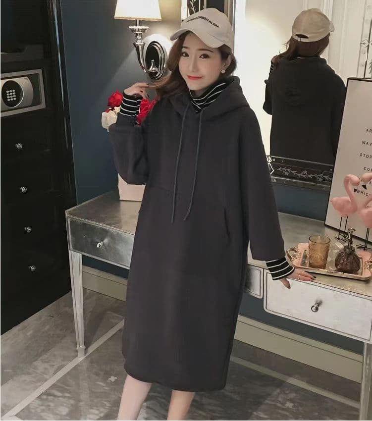 ロングワンピース ゆったりあったかハイネックワンピース